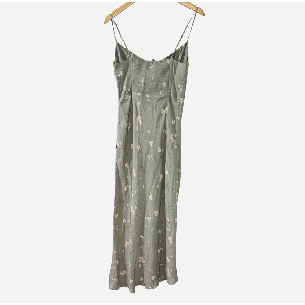 Aritzia Wilfred Bellow Green Floral Midi Adjustable Sundress Dress Size Small - Picture 8 of 8